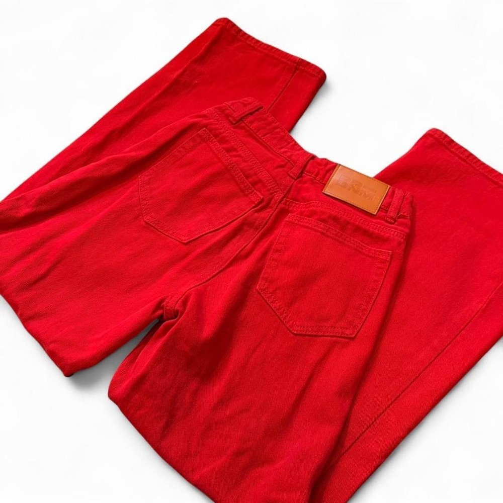 Princess Polly Red High Waisted Wide Leg Denim Jeans Women US 2 US 4